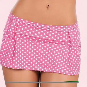 Vintage Y2K Deadstock Fuchsia Polka Dot Micro Mini Skirt — Size M/L